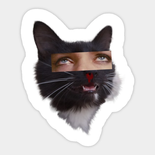 Mia pulp fiction cat Sticker by MarijaZamurovic